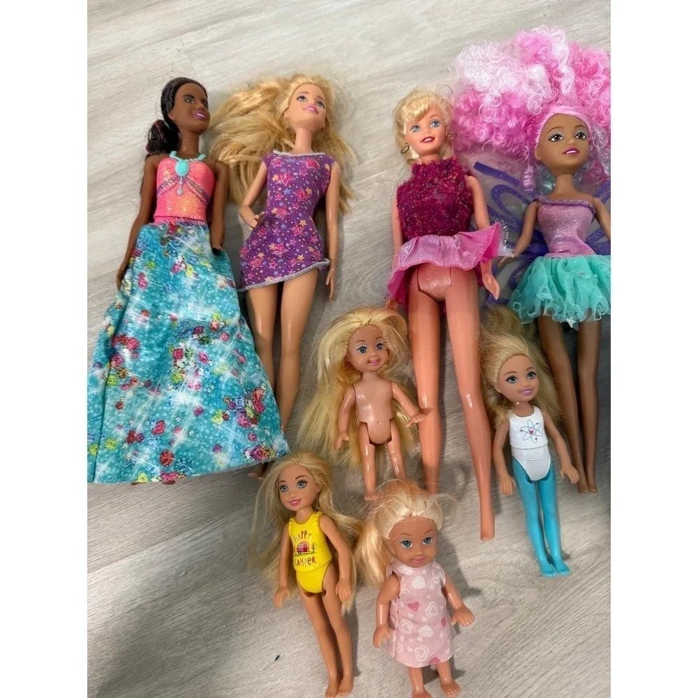 Barbie Fashion Dolls Kids Set of 10 Multicolor Princess Fairy Chelsea Collectibl